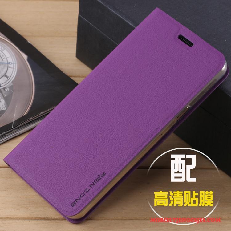 Samsung Galaxy A5 2015 Siliconen Folio Hoesje Purper Ster Leren Etui Telefoon