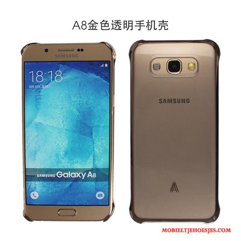 Samsung Galaxy A5 2016 Bescherming Achterklep Doorzichtig Hoesje Leren Etui Rose Goud Echte