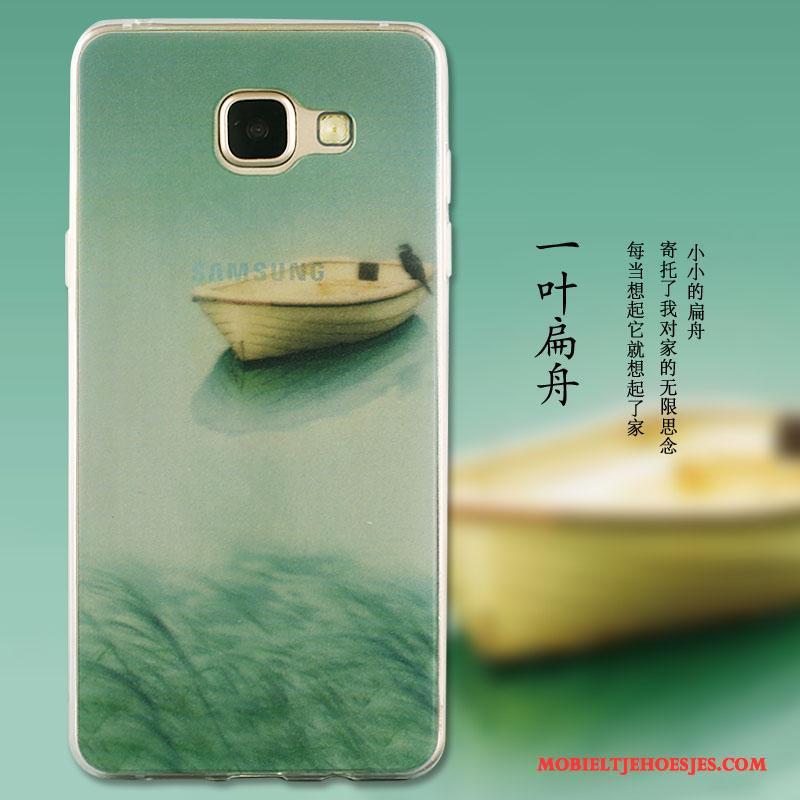 Samsung Galaxy A5 2016 Blauw Geschilderd Trend Hoes Hoesje Bescherming Siliconen