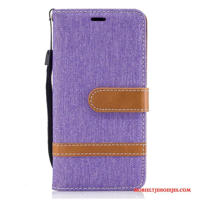 Samsung Galaxy A5 2016 Donkerblauw Denim Bescherming Ster Folio Hoesje Leren Etui