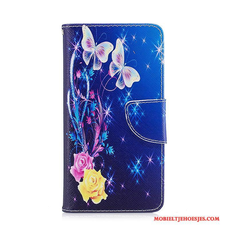 Samsung Galaxy A5 2016 Geschilderd Purper Leren Etui Ster Hoesje Telefoon Bescherming Folio