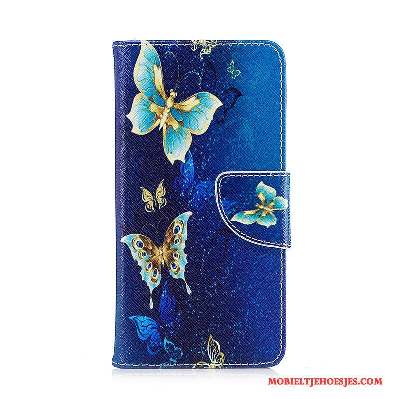 Samsung Galaxy A5 2016 Geschilderd Purper Leren Etui Ster Hoesje Telefoon Bescherming Folio