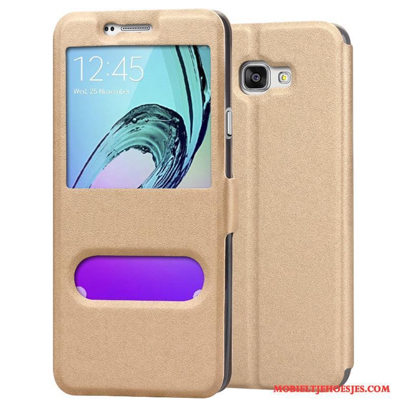 Samsung Galaxy A5 2016 Hoesje All Inclusive Roze Leren Etui Telefoon Ster Trend