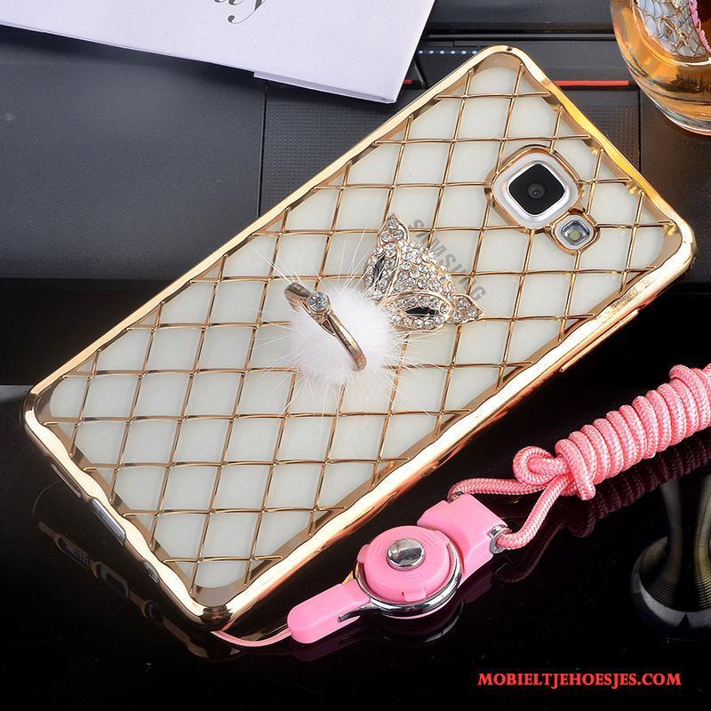Samsung Galaxy A5 2016 Hoesje Hoes Anti-fall Met Strass Rose Goud Ondersteuning Siliconen Bescherming