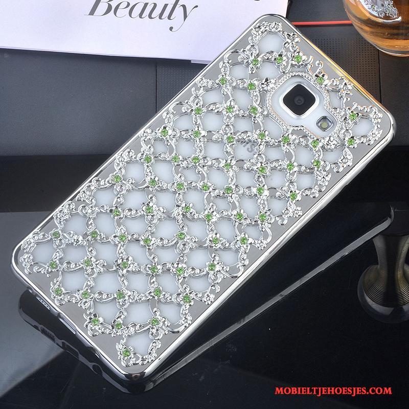 Samsung Galaxy A5 2016 Hoesje Hoes Anti-fall Met Strass Rose Goud Ondersteuning Siliconen Bescherming