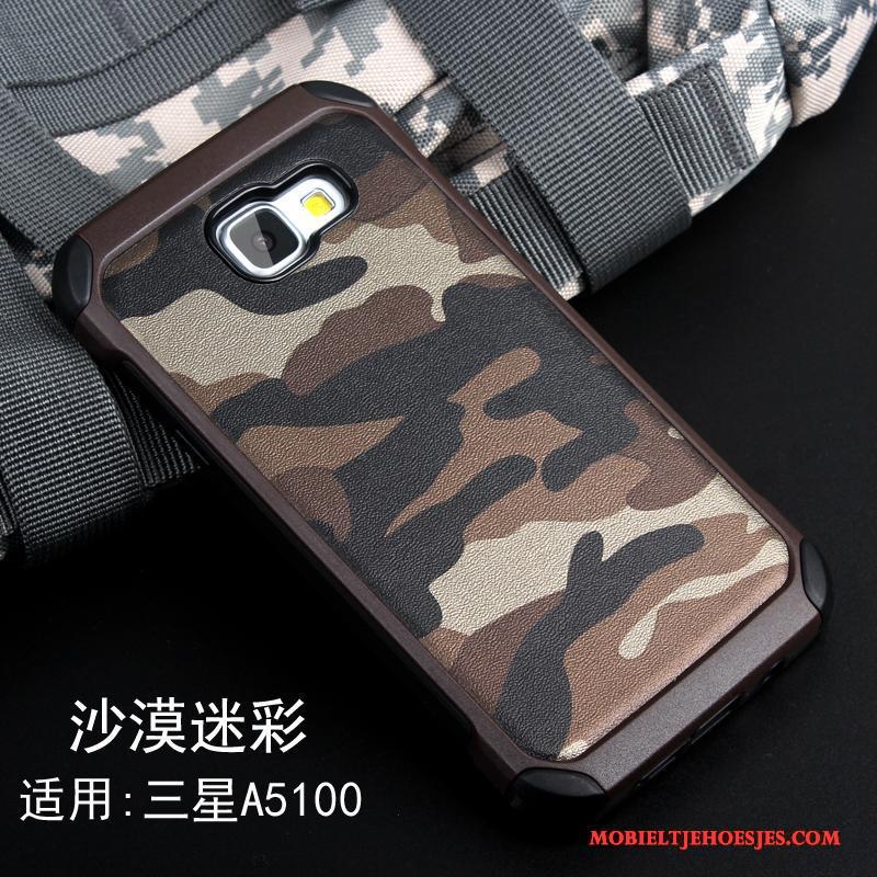 Samsung Galaxy A5 2016 Siliconen Camouflage Hoesje Telefoon Ster Goud Anti-fall Bescherming