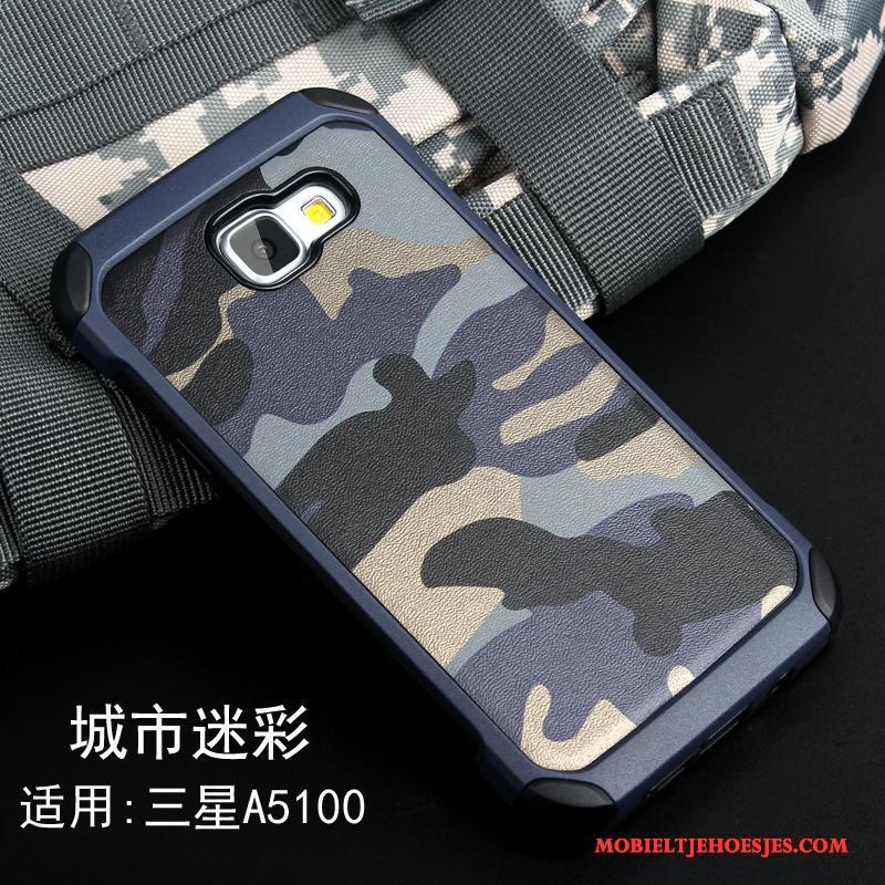 Samsung Galaxy A5 2016 Siliconen Camouflage Hoesje Telefoon Ster Goud Anti-fall Bescherming