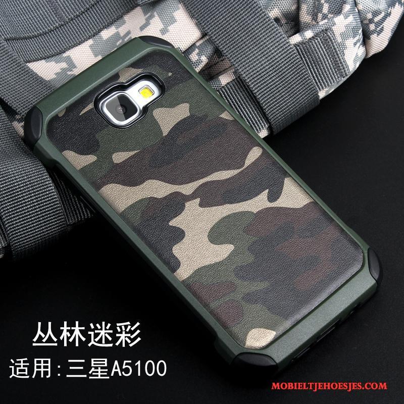 Samsung Galaxy A5 2016 Siliconen Camouflage Hoesje Telefoon Ster Goud Anti-fall Bescherming