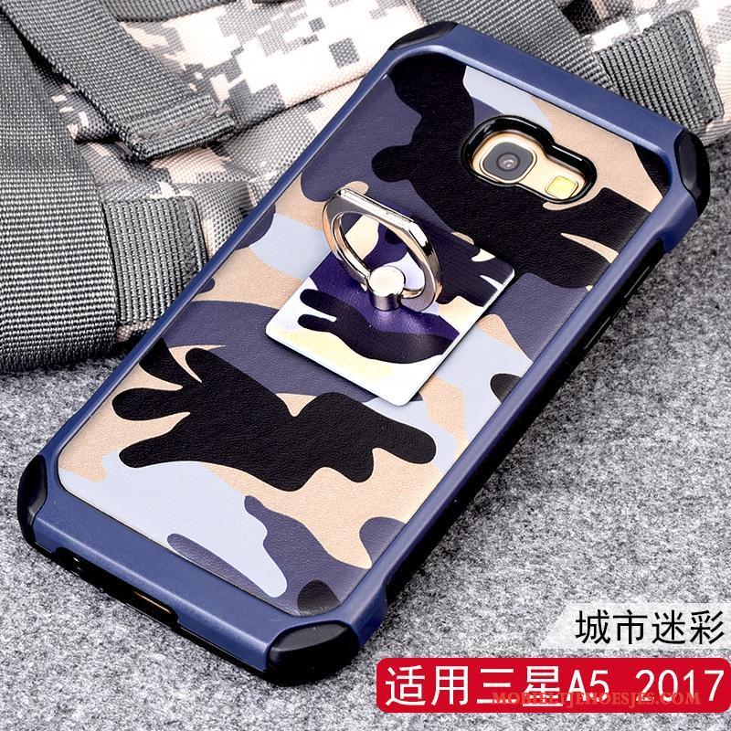 Samsung Galaxy A5 2017 Anti-fall Hoesje Telefoon Camouflage Ster Siliconen Groen Bescherming