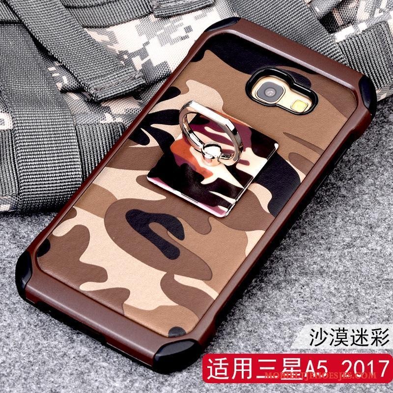 Samsung Galaxy A5 2017 Anti-fall Hoesje Telefoon Camouflage Ster Siliconen Groen Bescherming