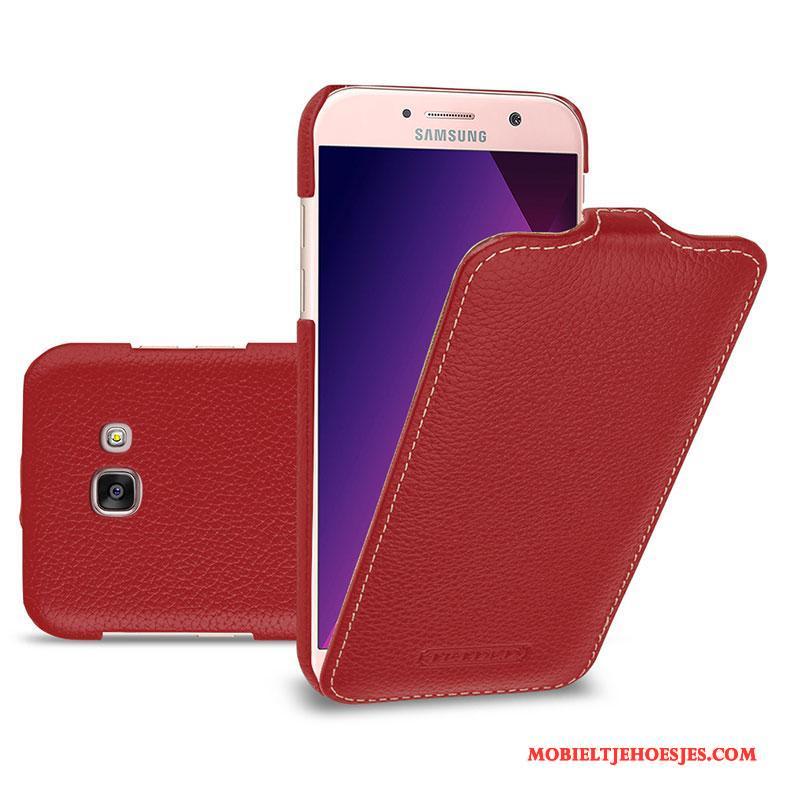 Samsung Galaxy A5 2017 Hoesje Bescherming Ster Hoes Groen Folio Mobiele Telefoon Echt Leer