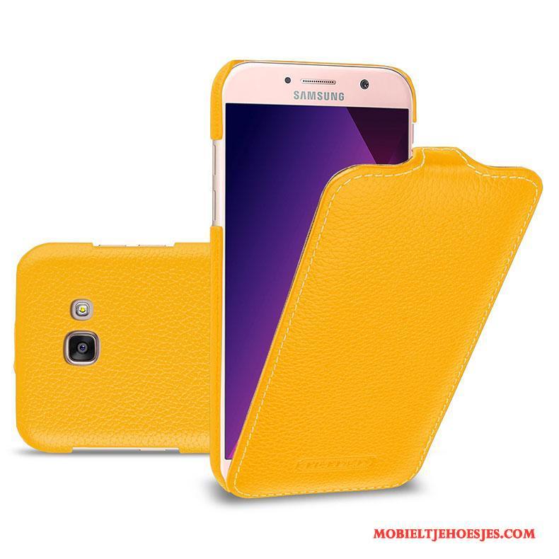 Samsung Galaxy A5 2017 Hoesje Bescherming Ster Hoes Groen Folio Mobiele Telefoon Echt Leer