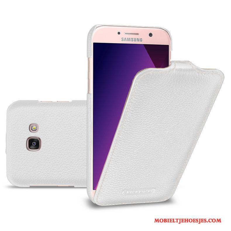 Samsung Galaxy A5 2017 Hoesje Bescherming Ster Hoes Groen Folio Mobiele Telefoon Echt Leer