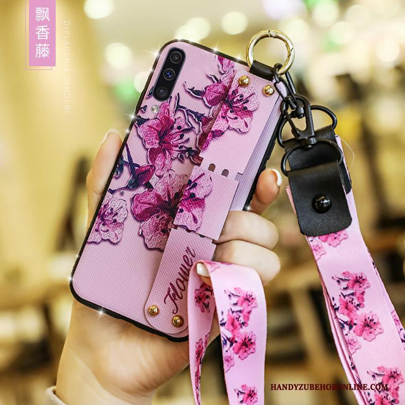 Samsung Galaxy A50 Bescherming Hoesje Telefoon Kort Chinese Stijl Bloemen Ster Hanger