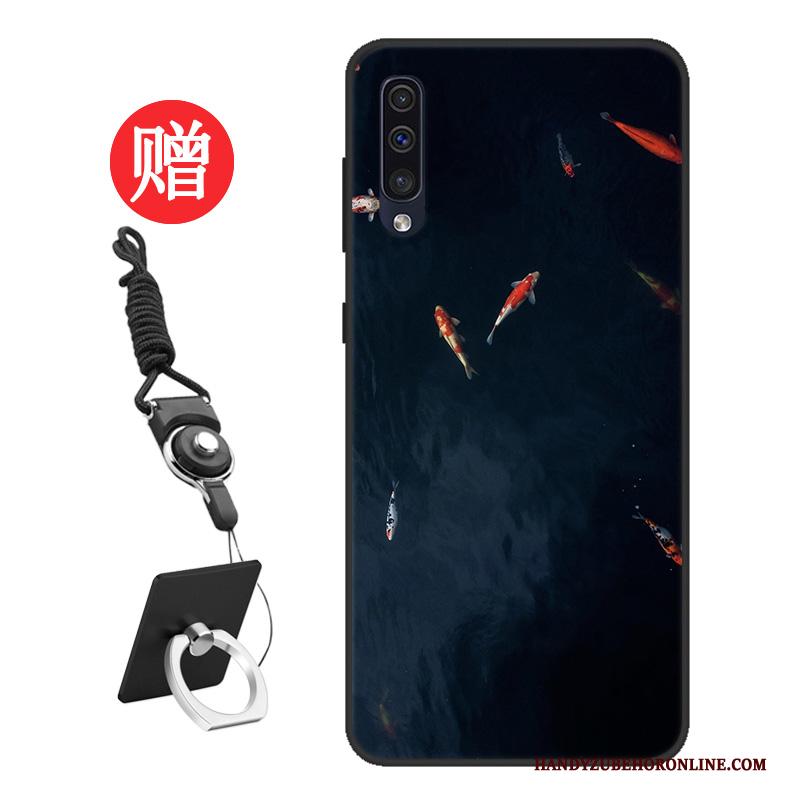 Samsung Galaxy A50 Hoesje Blauw Trend Siliconen Tempereren Pas Lovers Zacht