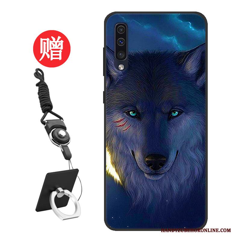 Samsung Galaxy A50 Hoesje Blauw Trend Siliconen Tempereren Pas Lovers Zacht