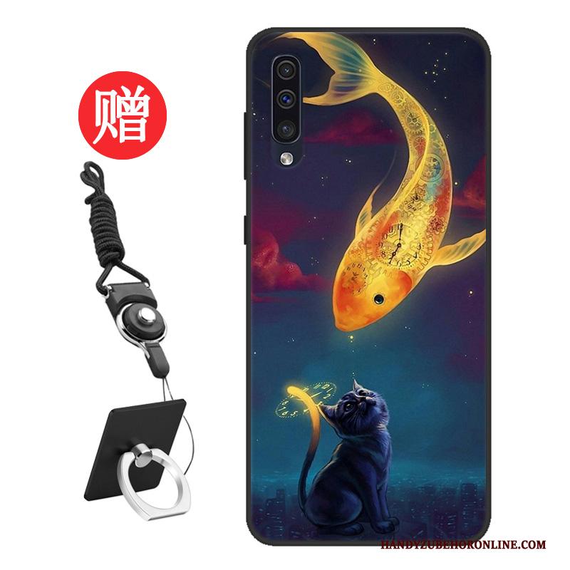 Samsung Galaxy A50 Hoesje Blauw Trend Siliconen Tempereren Pas Lovers Zacht