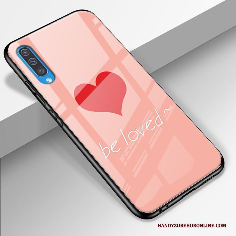 Samsung Galaxy A50 Hoesje Persoonlijk Glas Hoes Lovers Ster Liefde Trendy Merk