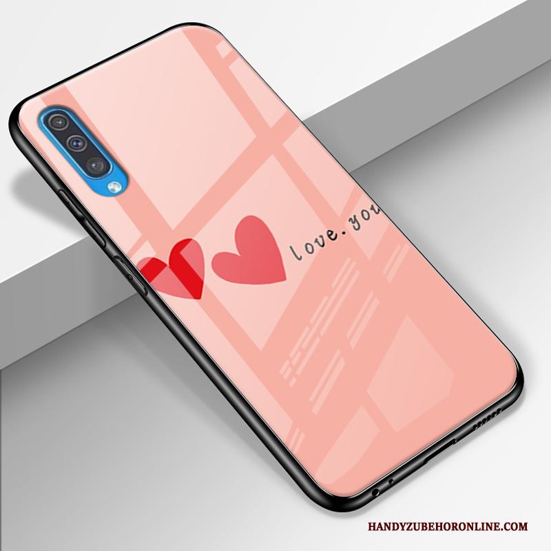 Samsung Galaxy A50 Hoesje Persoonlijk Glas Hoes Lovers Ster Liefde Trendy Merk