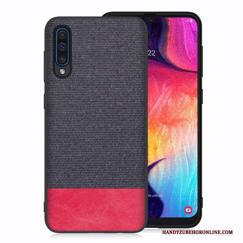 Samsung Galaxy A50 Hoesje Telefoon Rood Ster Doek