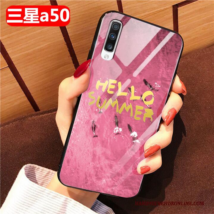 Samsung Galaxy A50 Siliconen Anti-fall Glas Bescherming Hoesje Telefoon Spotprent Zacht