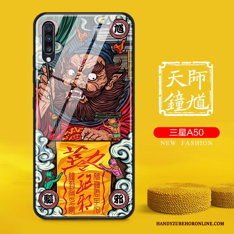 Samsung Galaxy A50 Ster Chinese Stijl Geel Bescherming Hoesje Trend Scheppend