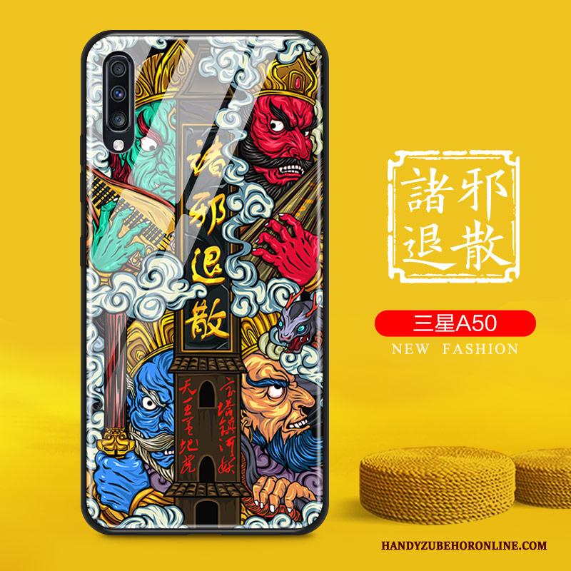 Samsung Galaxy A50 Ster Chinese Stijl Geel Bescherming Hoesje Trend Scheppend