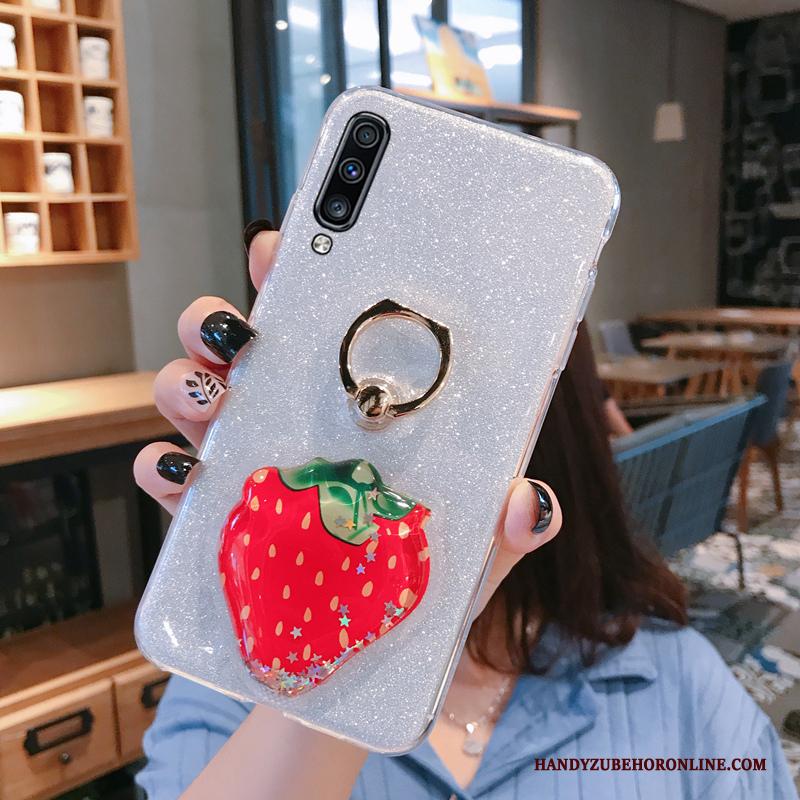 Samsung Galaxy A50s Hoesje Net Red Ondersteuning Hoes Anti-fall Ster Drijfzand Roze