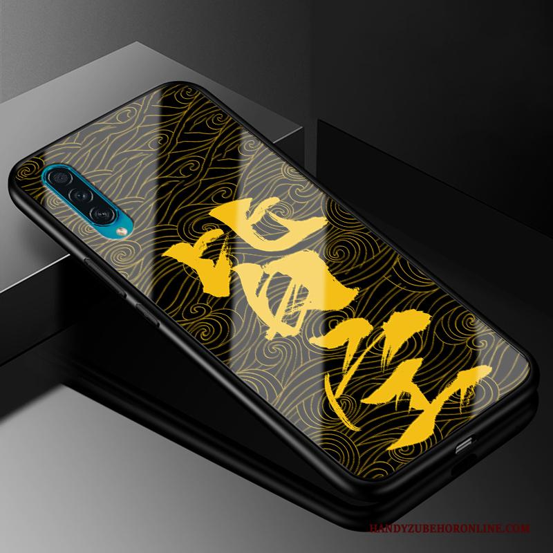 Samsung Galaxy A50s Hoesje Trendy Merk Geel All Inclusive Siliconen Hoes Bescherming Mode