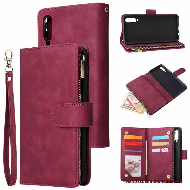 Samsung Galaxy A50s Leren Etui Portemonnee Blauw Hoes Anti-fall Bescherming Hoesje Telefoon