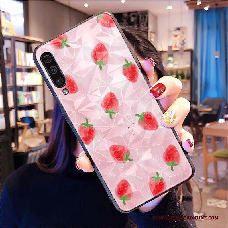 Samsung Galaxy A50s Roze Hoesje Telefoon Ruit Ster Bescherming Spotprent Siliconen