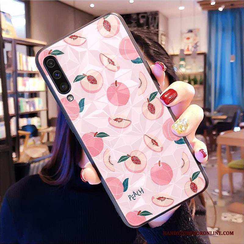 Samsung Galaxy A50s Roze Hoesje Telefoon Ruit Ster Bescherming Spotprent Siliconen