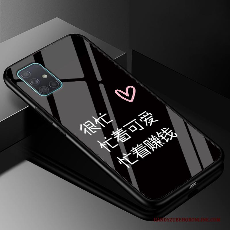 Samsung Galaxy A51 Bescherming Hoes Siliconen Hoesje Telefoon Anti-fall Glas Lovers