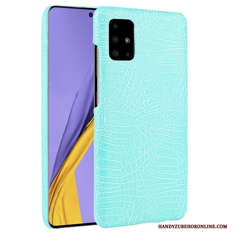 Samsung Galaxy A51 Hard Anti-fall Groen Patroon Bedrijf Hoesje Krokodillenleer