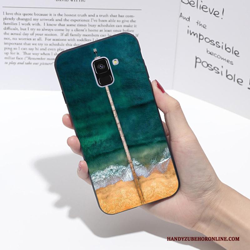 Samsung Galaxy A6 Bescherming Anti-fall Hoesje Telefoon Scheppend Blauw Landschap Siliconen