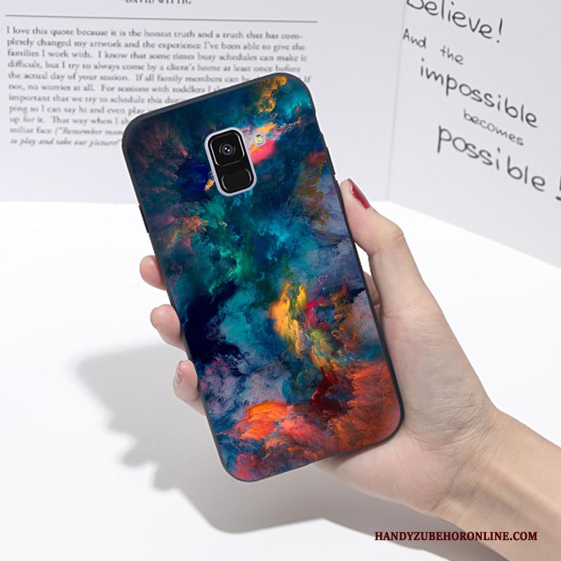 Samsung Galaxy A6 Bescherming Anti-fall Hoesje Telefoon Scheppend Blauw Landschap Siliconen