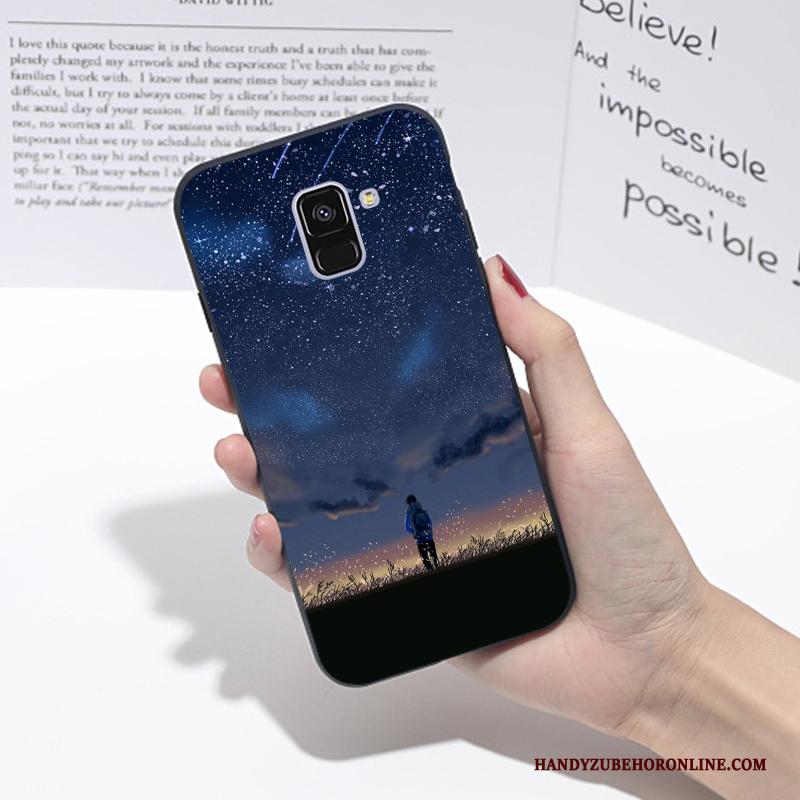 Samsung Galaxy A6 Bescherming Anti-fall Hoesje Telefoon Scheppend Blauw Landschap Siliconen