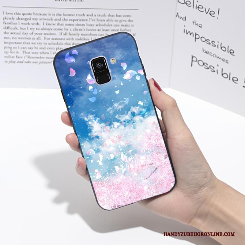 Samsung Galaxy A6 Bescherming Anti-fall Hoesje Telefoon Scheppend Blauw Landschap Siliconen