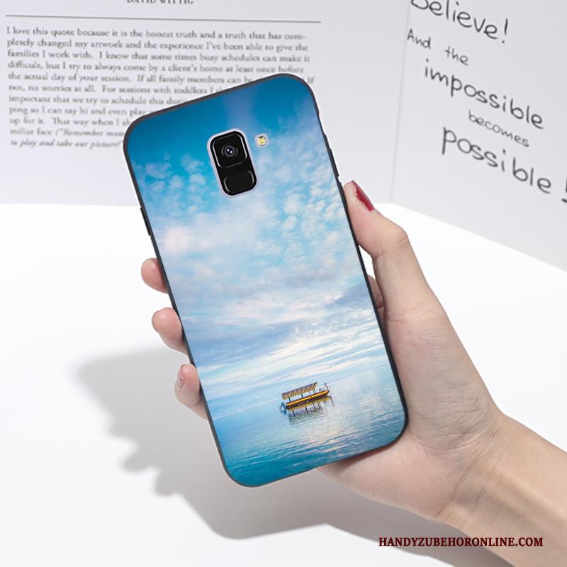 Samsung Galaxy A6 Bescherming Anti-fall Hoesje Telefoon Scheppend Blauw Landschap Siliconen