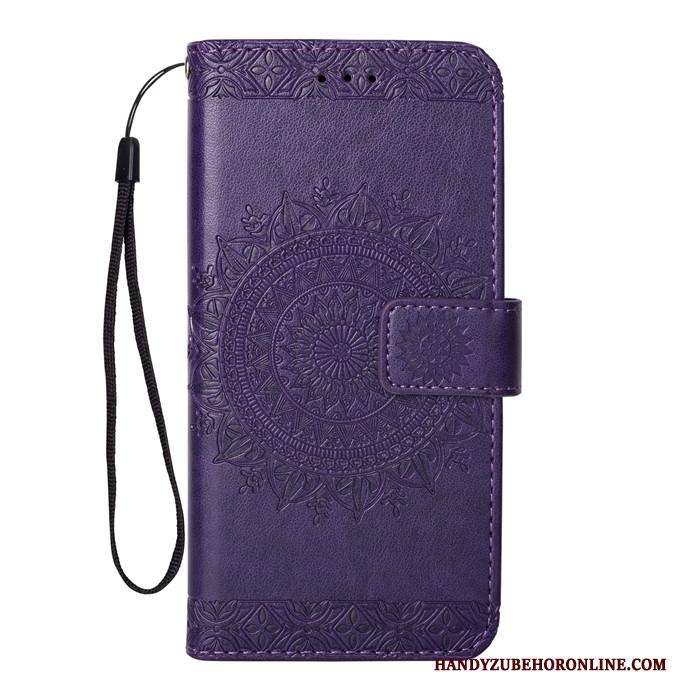 Samsung Galaxy A6+ Folio Hoesje Telefoon Blauw Leren Etui Bescherming Siliconen Ster