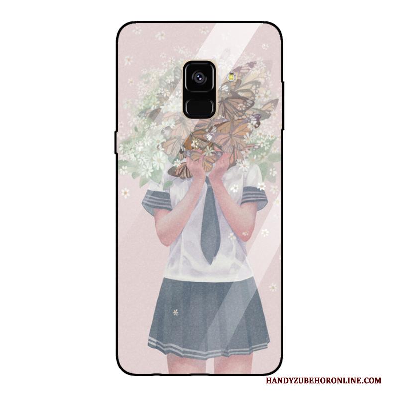 Samsung Galaxy A6 Hoesje Wind Brits Lovers Spiegel Rood Ster Gehard Glas