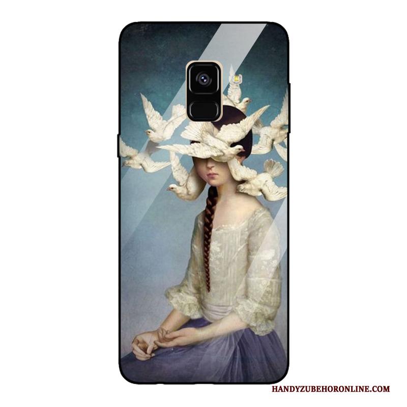 Samsung Galaxy A6 Hoesje Wind Brits Lovers Spiegel Rood Ster Gehard Glas