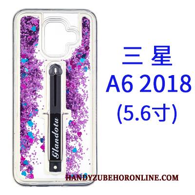 Samsung Galaxy A6 Ster Purper Drijfzand Hanger Hoes Roze Hoesje Telefoon