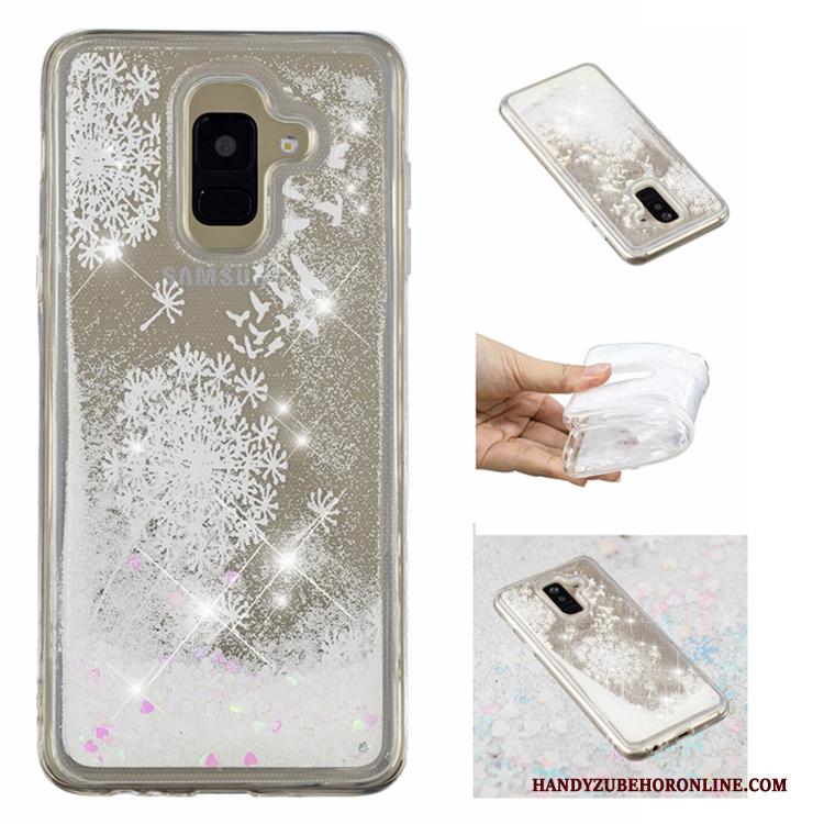 Samsung Galaxy A6 Zacht Hoesje Telefoon Anti-fall Vloeistof Drijfzand Roze Ster