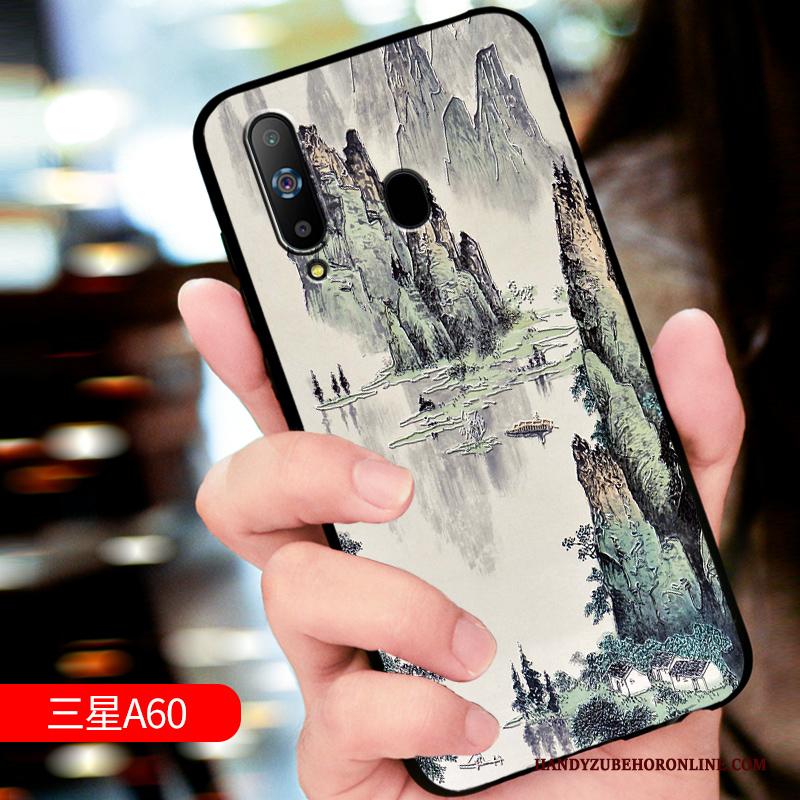 Samsung Galaxy A60 Hoes Zacht Anti-fall Siliconen Ster Hoesje Telefoon Geel