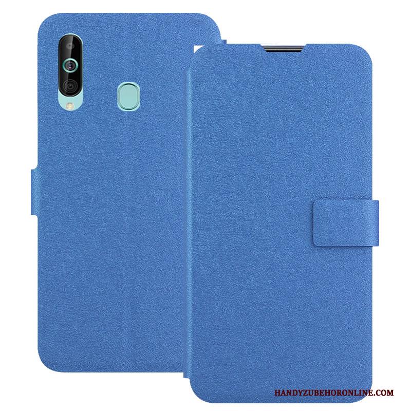 Samsung Galaxy A60 Hoesje Blauw Telefoon Folio Leren Etui Magneet Sluit Mobiele Telefoon