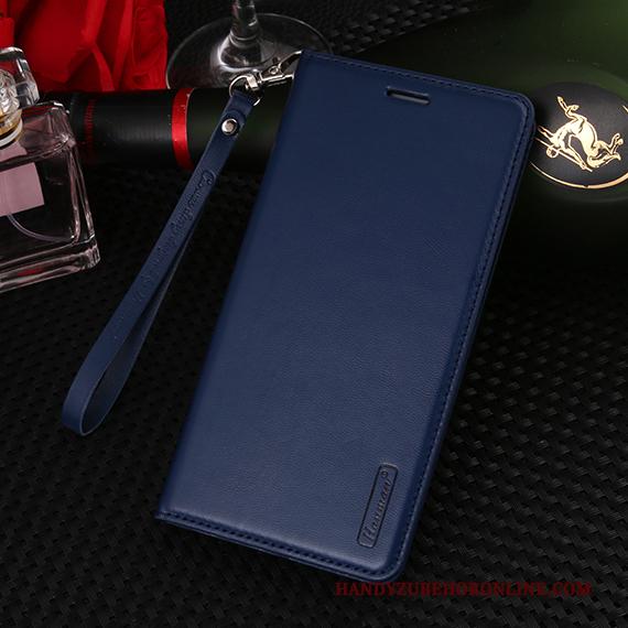 Samsung Galaxy A60 Hoesje Echt Leer Folio Hanger Anti-fall Goud Leren Etui Zacht