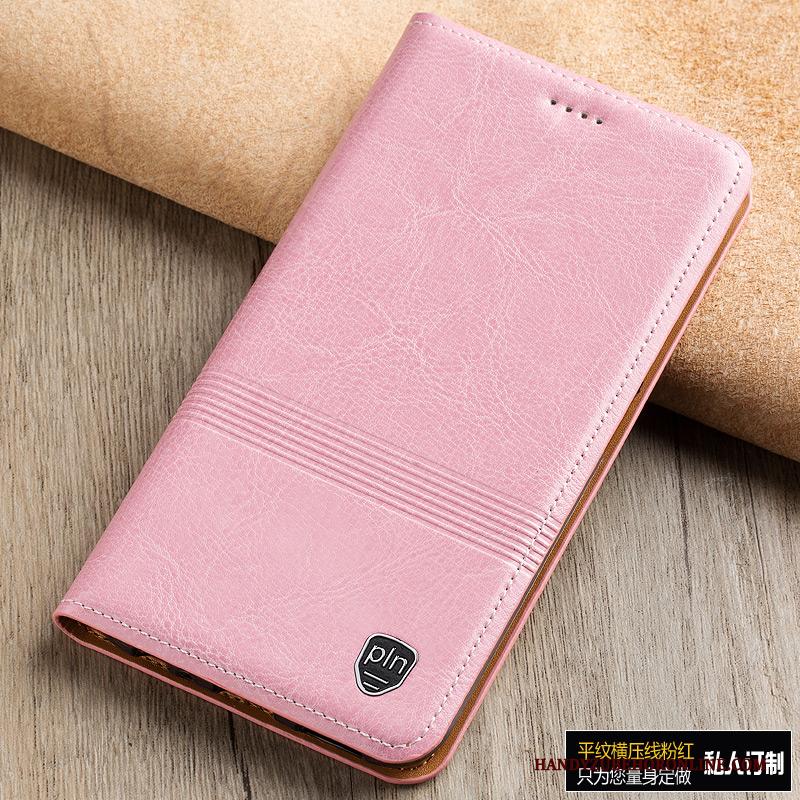 Samsung Galaxy A60 Hoesje Telefoon Roze Koe Folio Classic Anti-fall Leren Etui