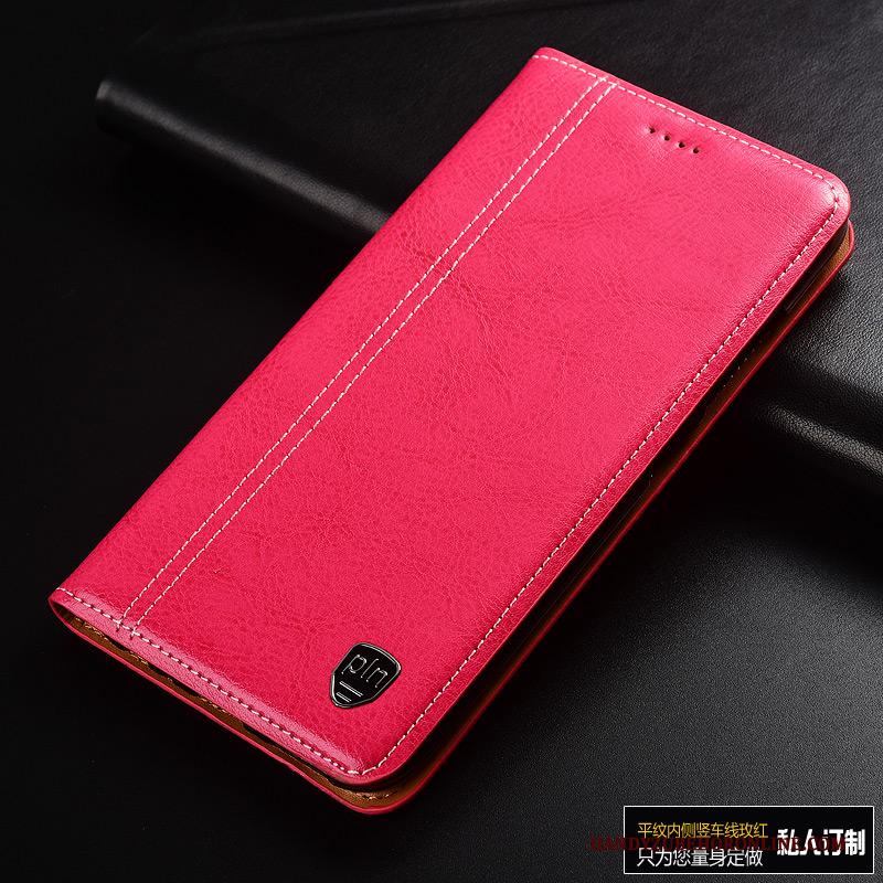 Samsung Galaxy A60 Hoesje Telefoon Roze Koe Folio Classic Anti-fall Leren Etui