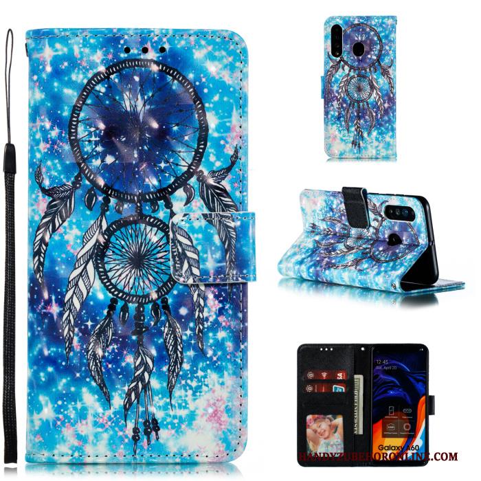 Samsung Galaxy A60 Mobiele Telefoon Ster Kaart Blauw Hoesje Telefoon Bescherming Leren Etui